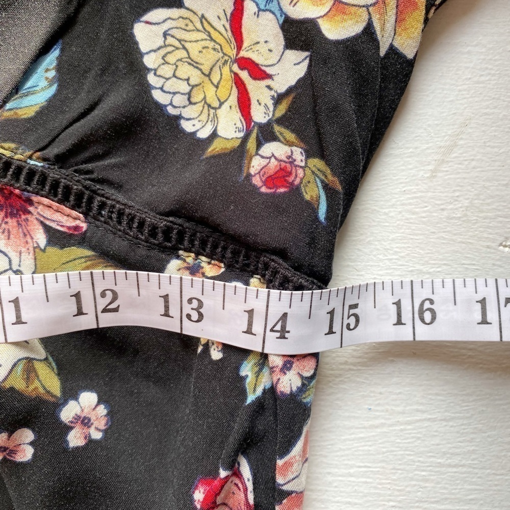 XHILARATION Black Floral Long Sleeve Mini Dress - Picture 11 of 16